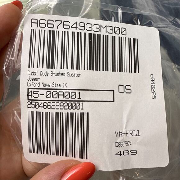 QVC Cuddl Duds Brushed Sweater Jogger XL Navy Blue Drawstring Lounge Cozy NWOT - Picture 7 of 9